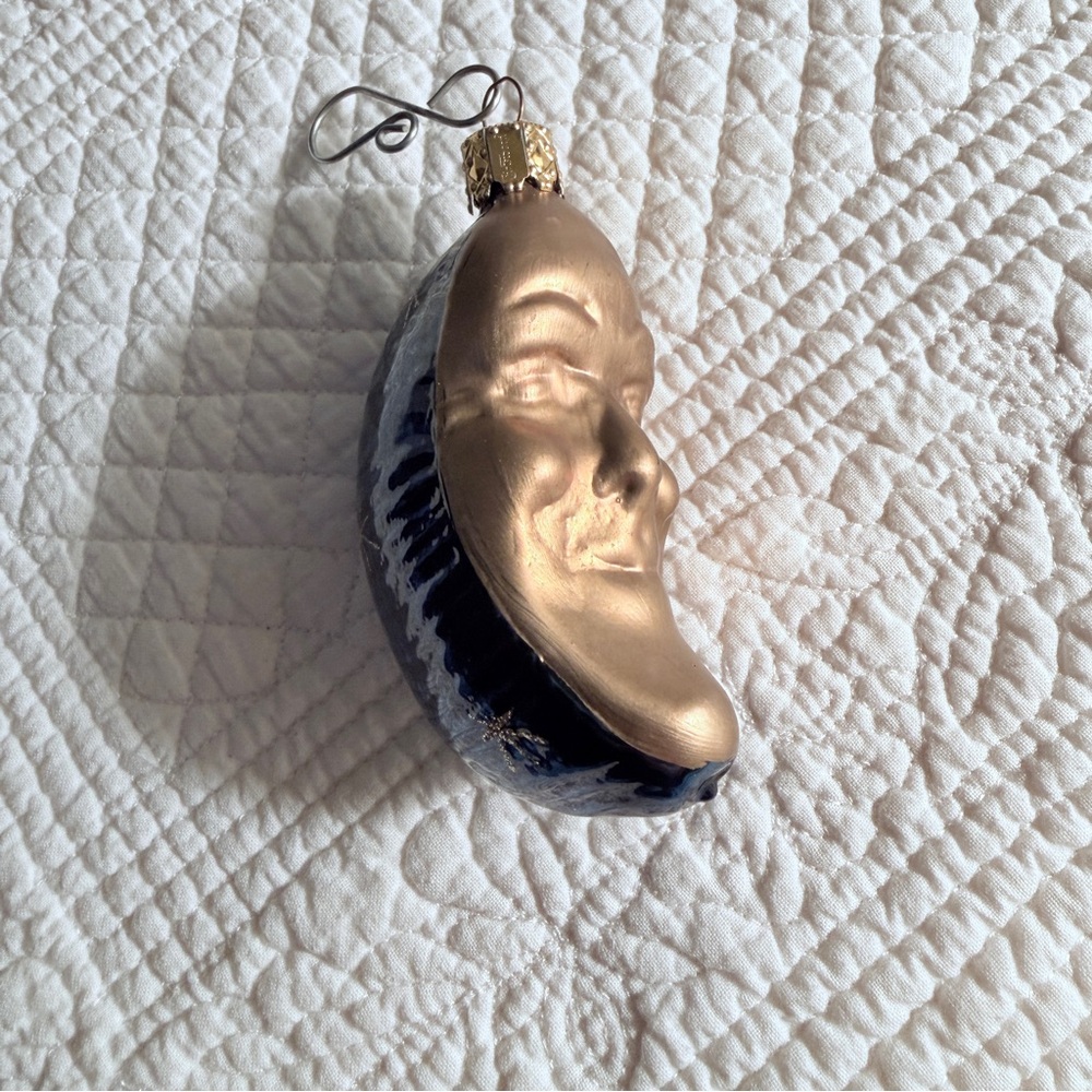 Gold and Blue Moon Ornament